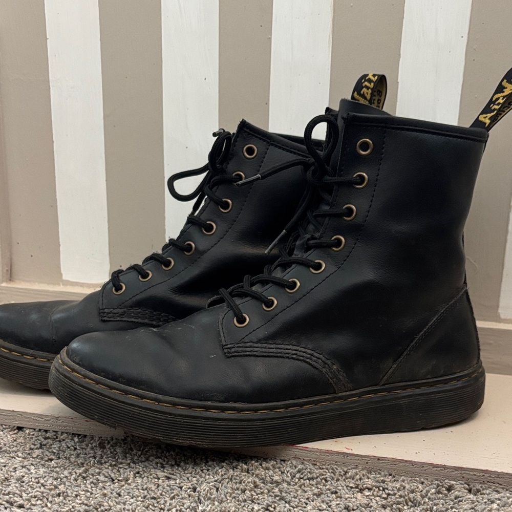 Dr. Martens Black Leather Combat Boots